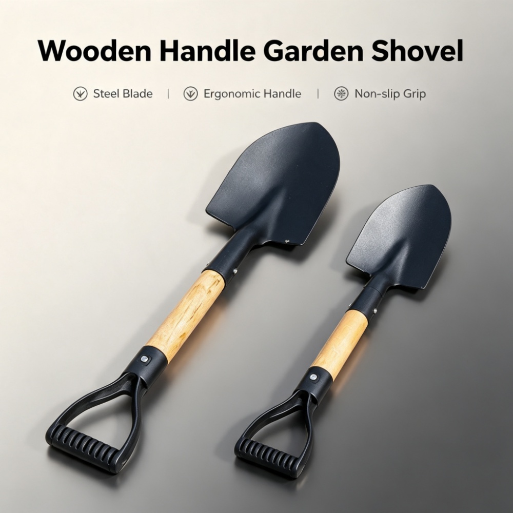 Gardening Tools Wooden - Pala in acciaio anticorrosione con manico