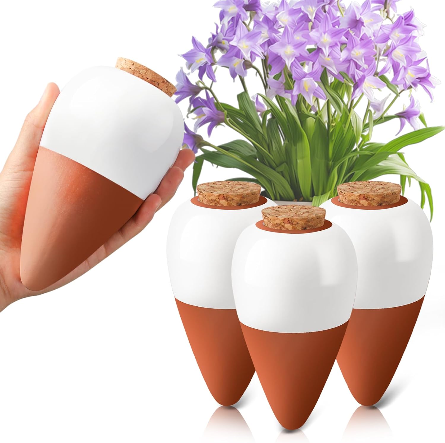 Root Watering Spike - Globi autoirriganti in terracotta, inserti autoirriganti