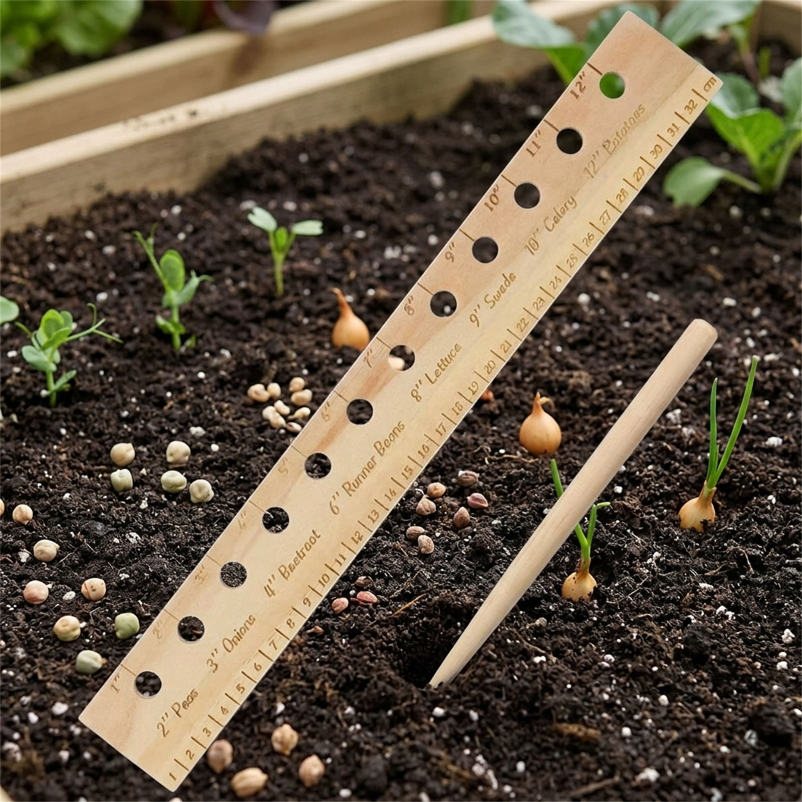 Righello per la semina in legn - Gardening Tools Vegetables recensione e prezzo