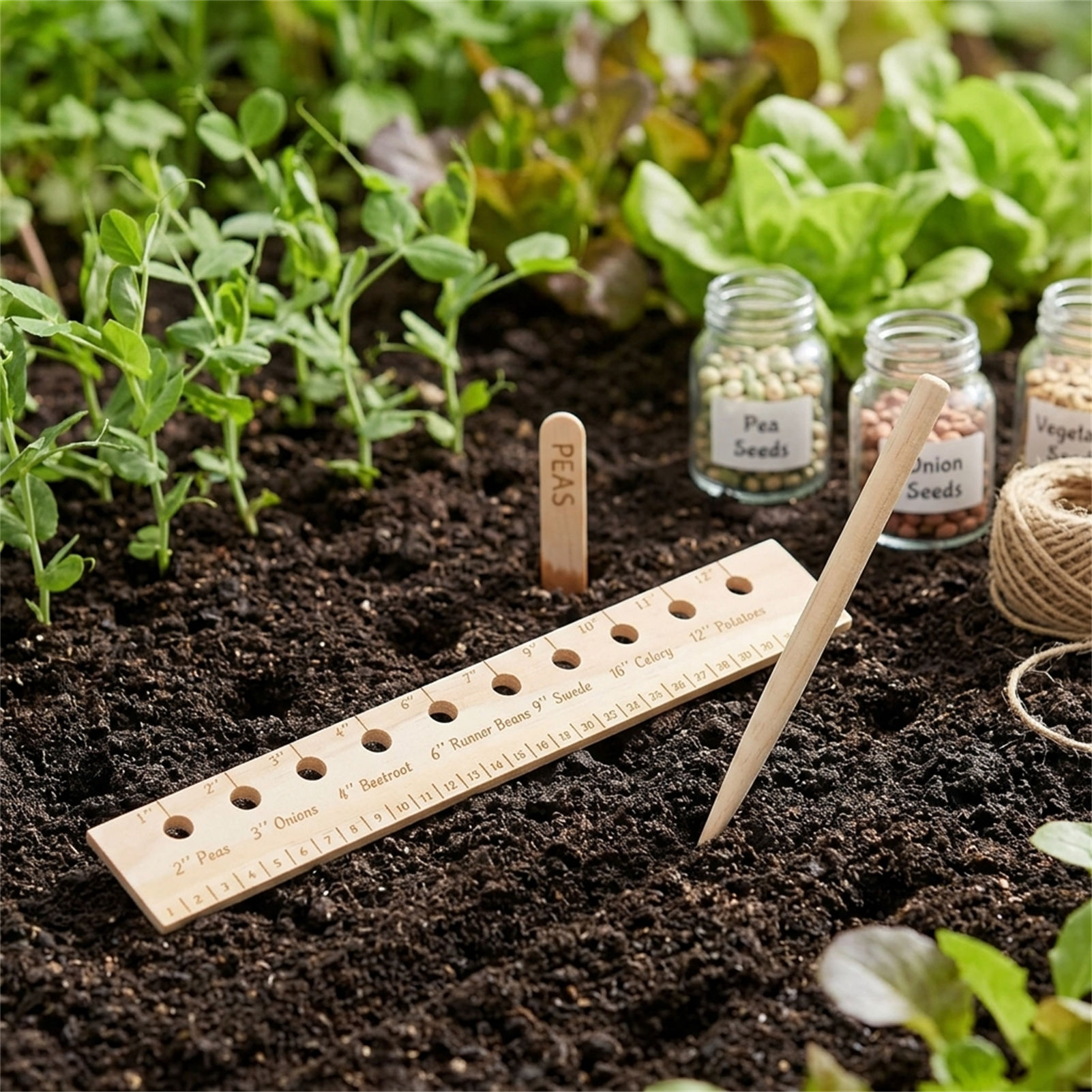 Righello per la semina in legn - Gardening Tools Vegetables recensione e prezzo
