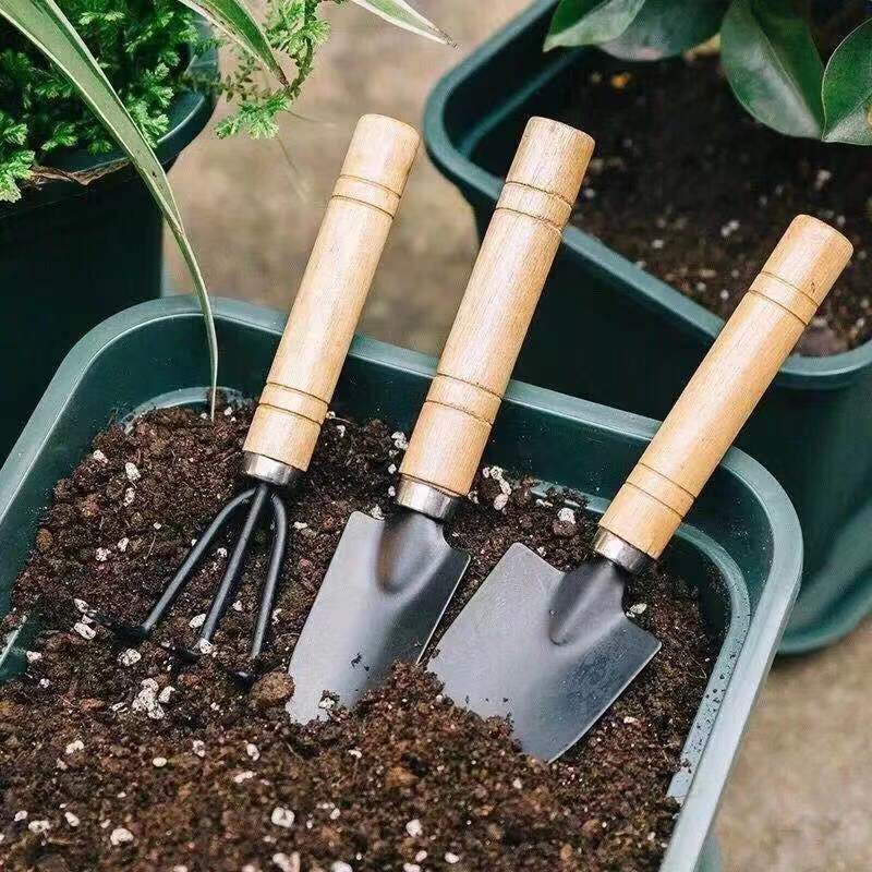 Set di 3 mini attrezzi da giar - Gardening Tools Wooden recensione e prezzo