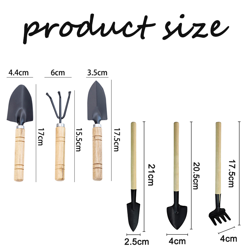 Set di 3 mini attrezzi da giar - Gardening Tools Wooden recensione e prezzo
