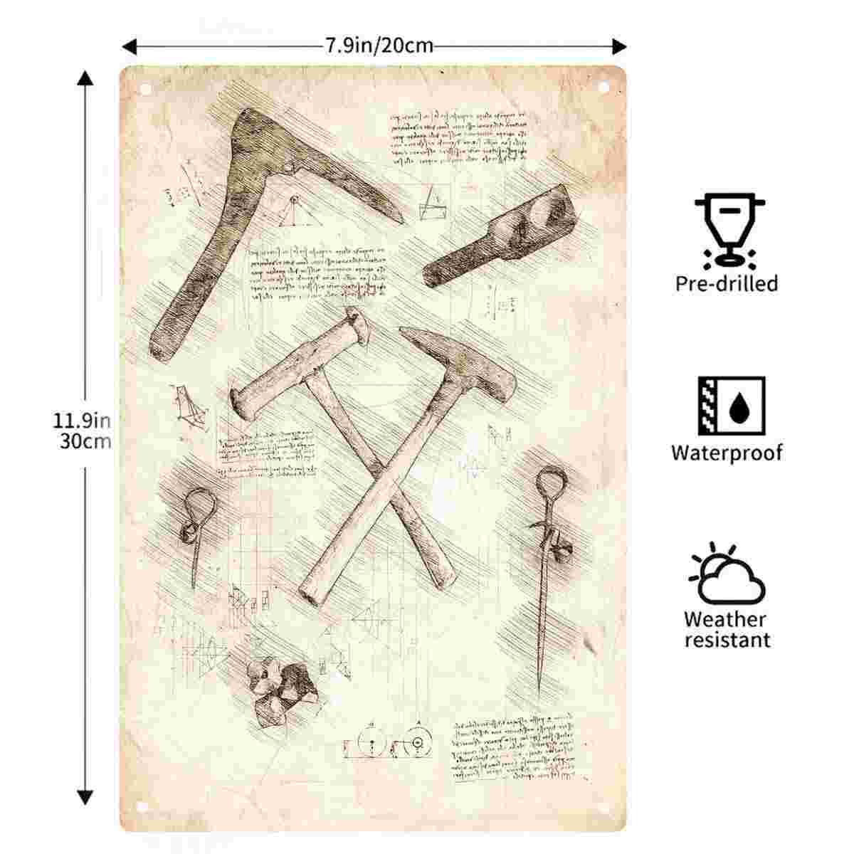 Insegna da Parete in Metallo 2 - Gardening Tools Sketch recensione e prezzo
