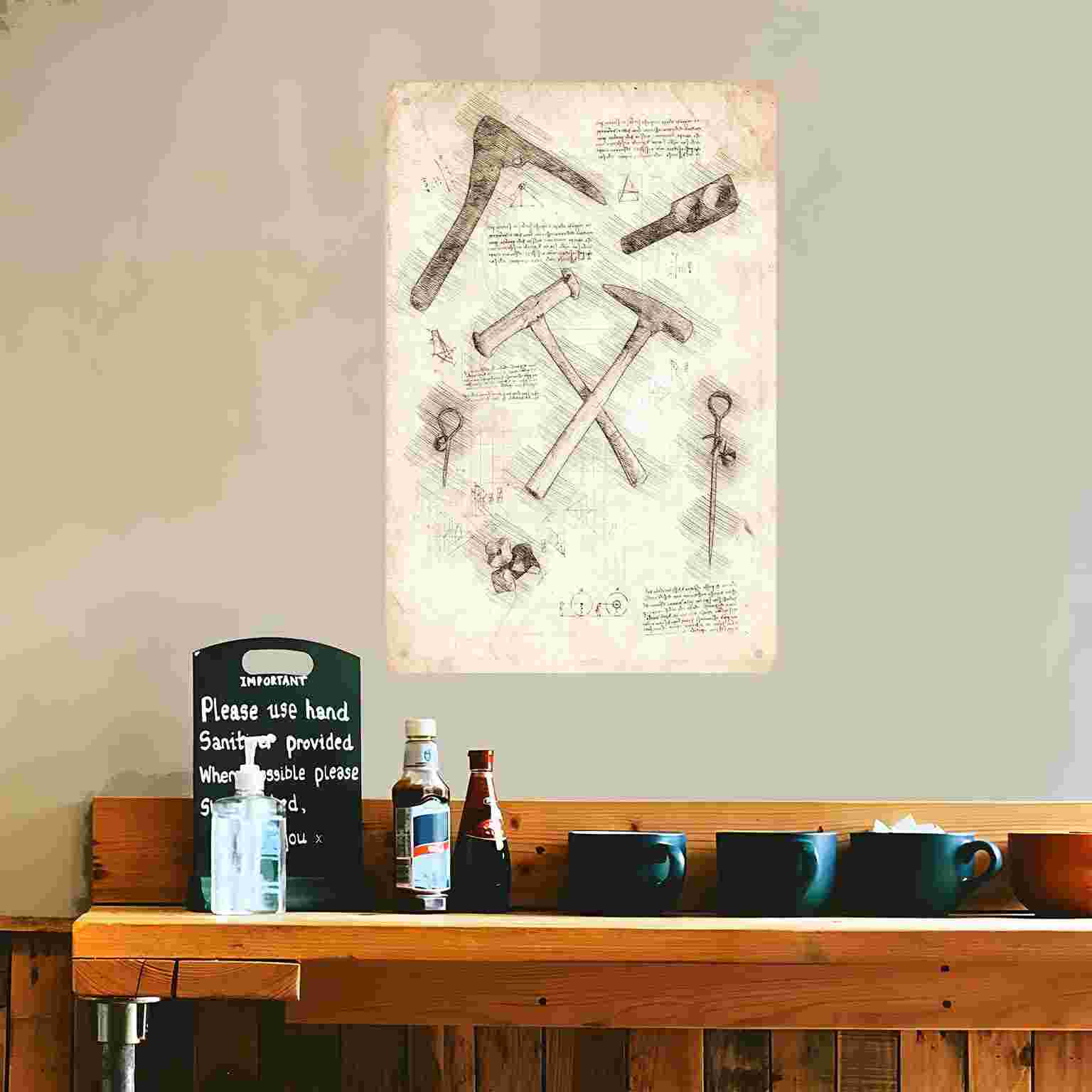 Insegna da Parete in Metallo 2 - Gardening Tools Sketch recensione e prezzo