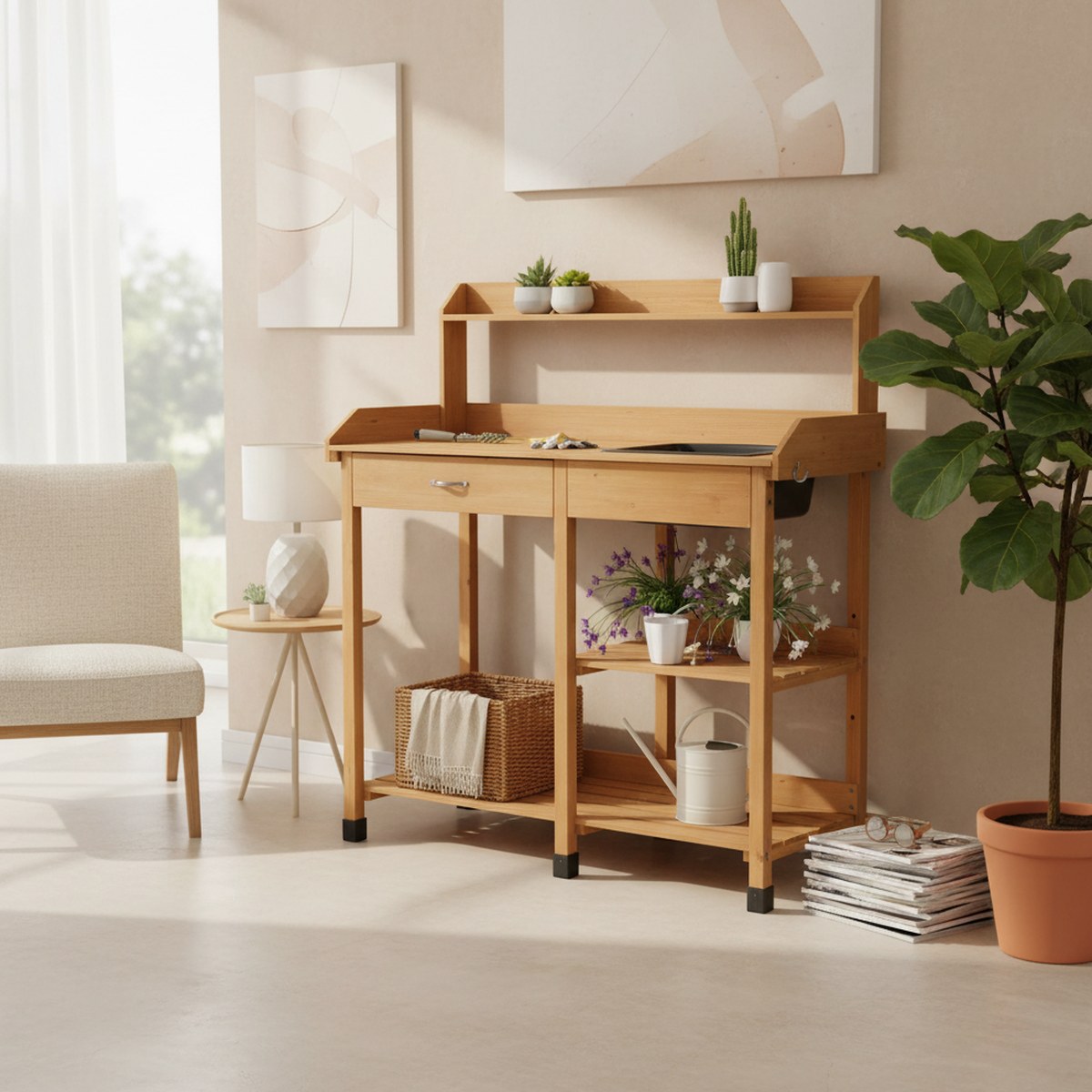 Banco da Giardinaggio in Legno - Gardening Tools Wooden recensione e prezzo